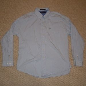 Tommy Hilfiger Shirt Men's XXL 2XL Blue Button Front Long Sleeve Regular